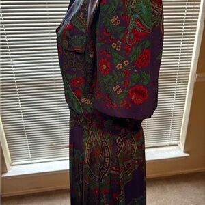 Vintage Leslie Fay Floral Paisley Dress